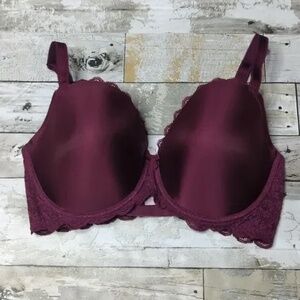 Victoria's Secret Dream Angels Lined Demi Kir Purple Smooth Lace Bra 36DDD 36F